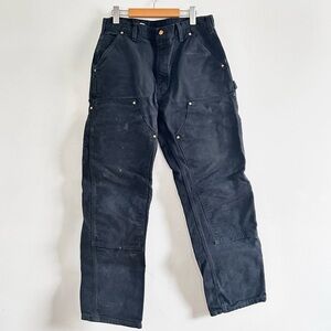 Carhartt Men's Black Double Knee Pants 34x32 B01 dungaree fit